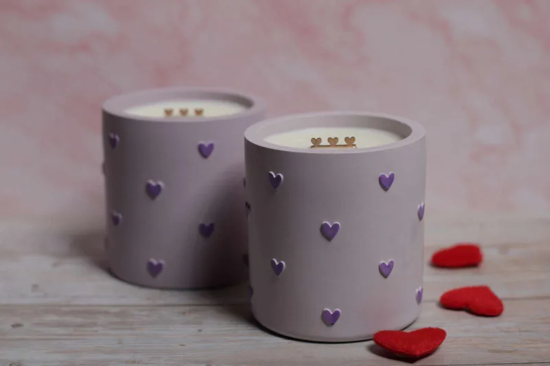 Kvepianti sojų vaško žvakė gipso inde LOVE NOTES