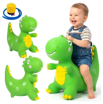 Pripučiamas guminis šokliukas Dinozauras su pompa, 49 cm