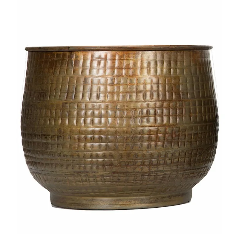 Metalinis vazonas su rutulio formos raštu, margas — Ø20x17cm