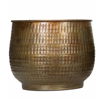 Metalinis vazonas su rutulio formos raštu, margas — Ø20x17cm