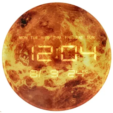 Sieninis laikrodis Planetos Marsas su LED ekranu 32 cm oranžinis
