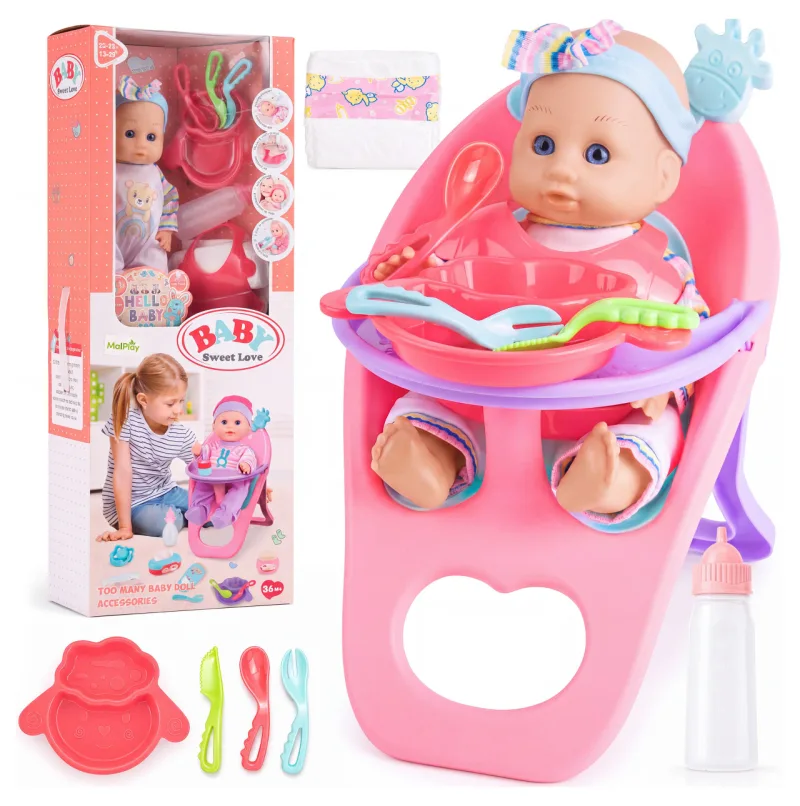Lėlė „Baby Sweet Love“ su maitinimo rinkiniu ir kėdute · 1