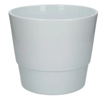 Baltas klasikinis vazonas — Aukštis: 15cm, skersmuo: 18 cm