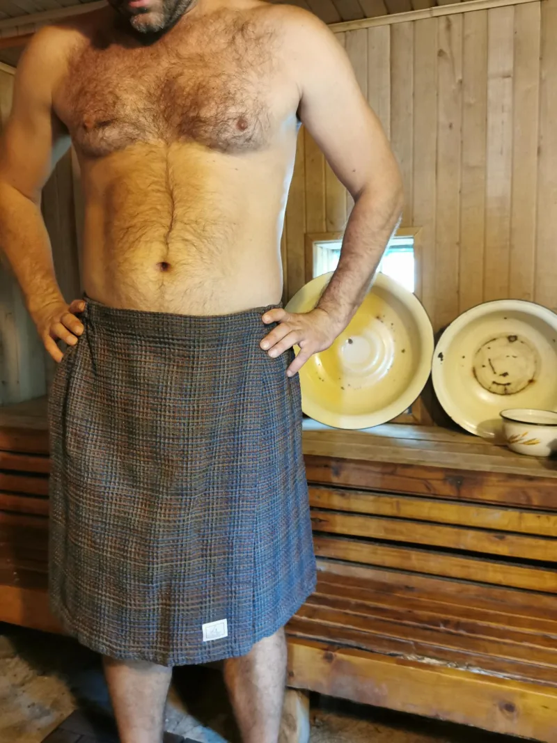 Pirties sijonas vyrams. Susiaučiamas modelis