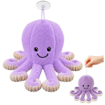 Pliušinis aštuonkojis su siurbtuku 16 cm, violetinis