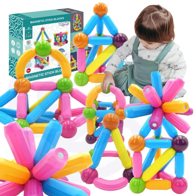 Magnetinis konstruktorius WOOPIE mokomieji, dideli ir stori, 28 vnt · 1