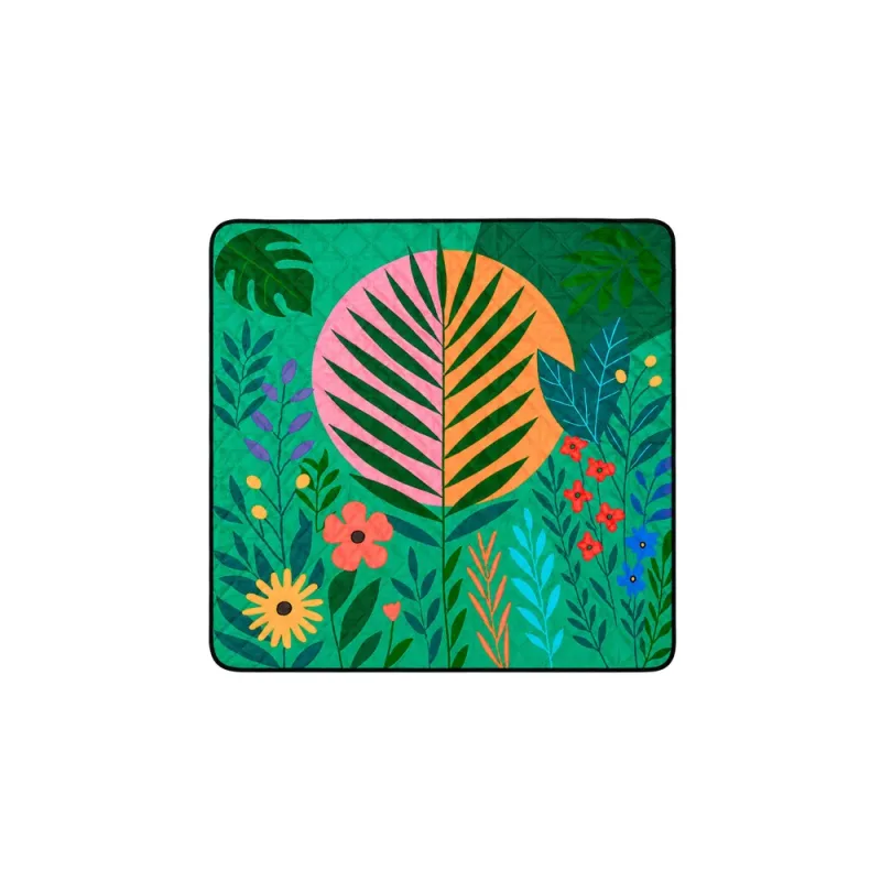 Pikniko, paplūdimio kelioninis pledas su augalų motyvais, spalvota, 100x150 cm · 3