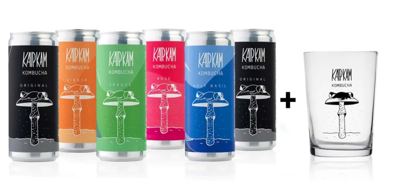 Kaip Kam kombucha rinkinys + stiklinė