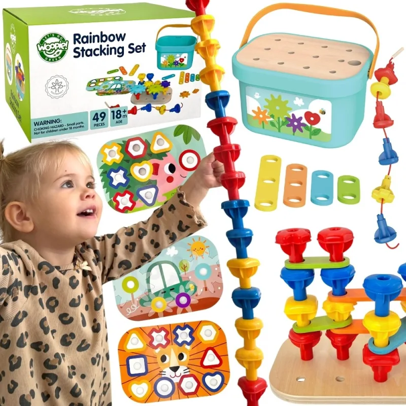 Medinė Montessori motorinė dėžė 12in1 FSC WOOPIE GREEN · 1