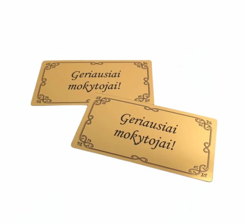 Aukso spalvos plokštelė „Geriausiai mokytojai“