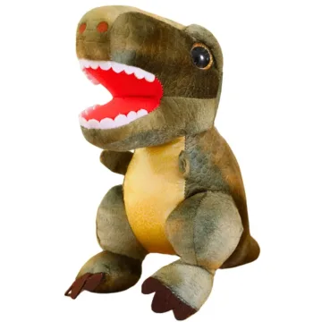 Pliušinis talismanas apkabinamas dinozauras su tekstūruota oda, žalias 32cm