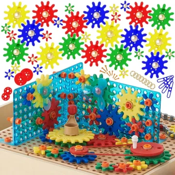 Spalvingų MASTERKIDZ priedų rinkinys Mixed Gears for STEM Wall Panels 198 el.