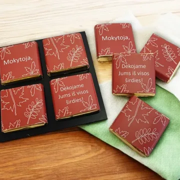 Mini šokoladukai „Mokytoja, dėkojame Jums iš visos širdies“
