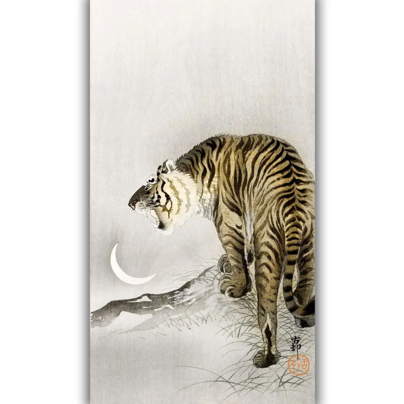Reprodukcija „Riaumojantis tigras“, Ohara Koson