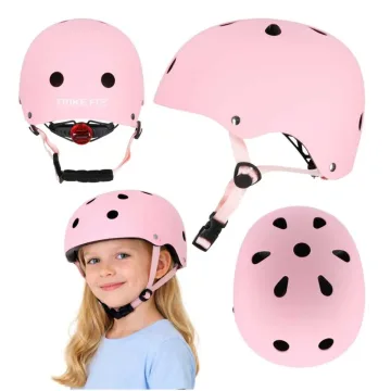 Vaikiškas dviratininko šalmas Trike Fix reguliuojamas, LED, S 48-54 cm, rožinis