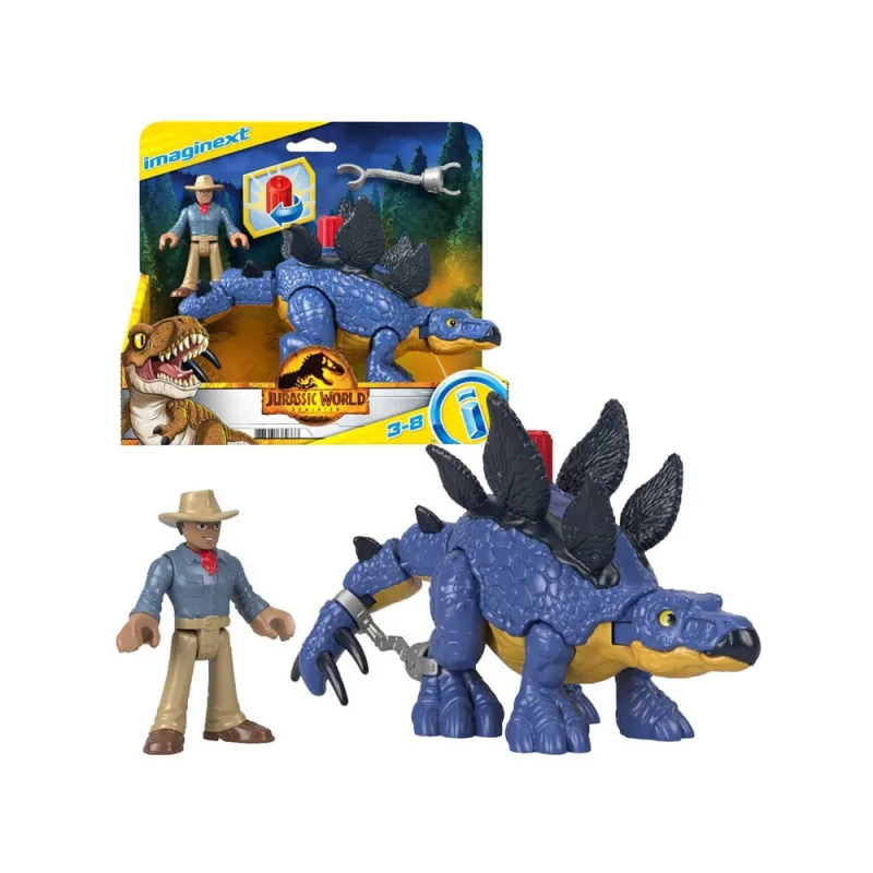 Juros periodo pasaulio rinkinys Imaginext figūrėlės Stegozauras + Dr. Grantas ZA5097 · 1