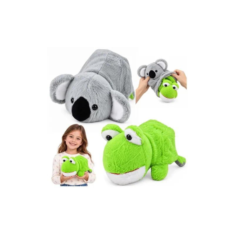 Dvipusis pliušinis žaislas koala-varlė 2-in-1, 25 cm · 1