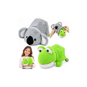 Dvipusis pliušinis žaislas koala-varlė 2-in-1, 25 cm