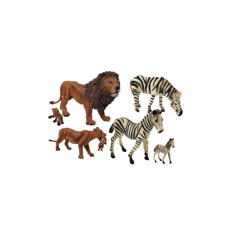 Figūrėlių rinkinys Afrikos laukiniai gyvūnai Liūtų šeima Zebrai · 3