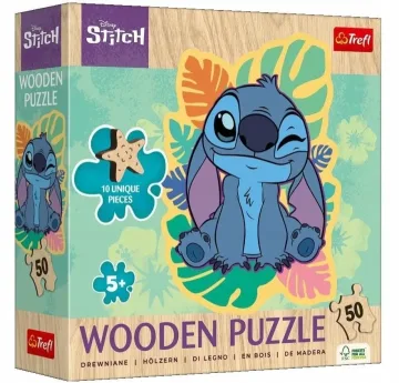 Medinė dėlionė „50 detalių – Linksmasis Stitch“ Trefl