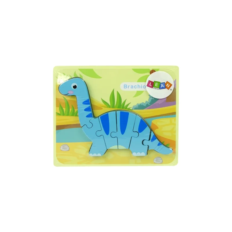 Medinė dėlionė dinozauras Brachiozauras Mėlynas · 1