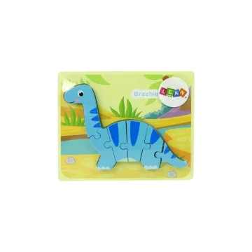 Medinė dėlionė dinozauras Brachiozauras Mėlynas