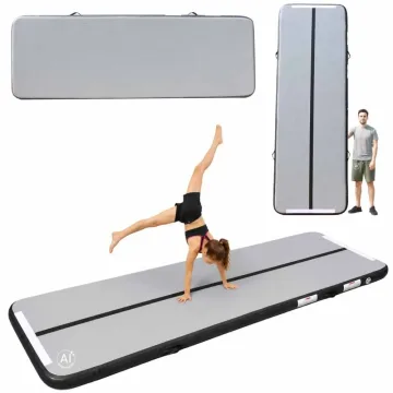 Gimnastikos kilimėlis Air Track su elektrine pompa 400x100x10cm, pilkas