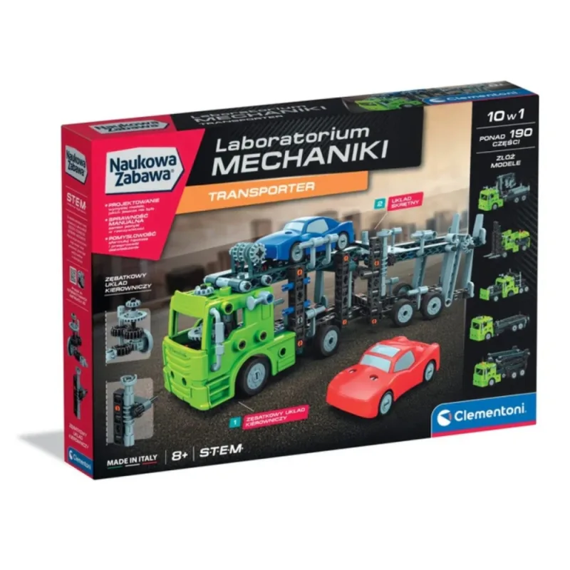 Konstruktorius Transporto mechanikos laboratorijos Lenkų kalba Clementoni 50249 · 1