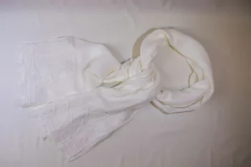 Lininis šalikas 'Sniego balta'
