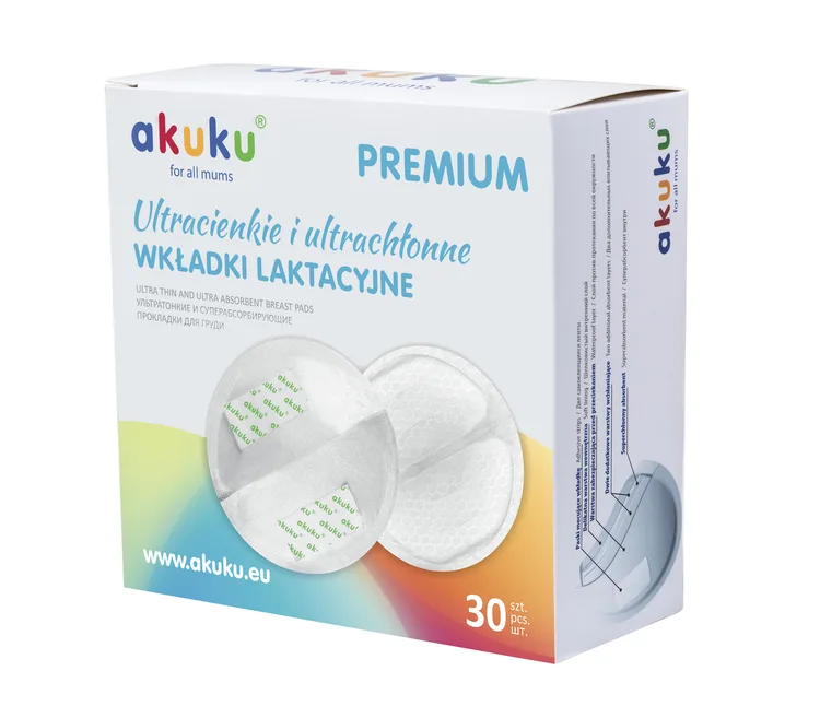 Vienkartiniai įklotai į liemenėlę Akuku Premium, 30 vnt. A0354 · 2