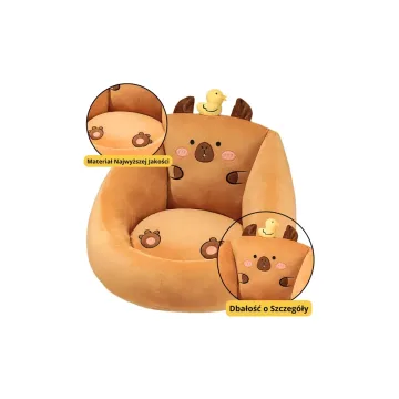 Pliušinis fotelis vaikams Capybara su ančiuku Ruda 50x45cm