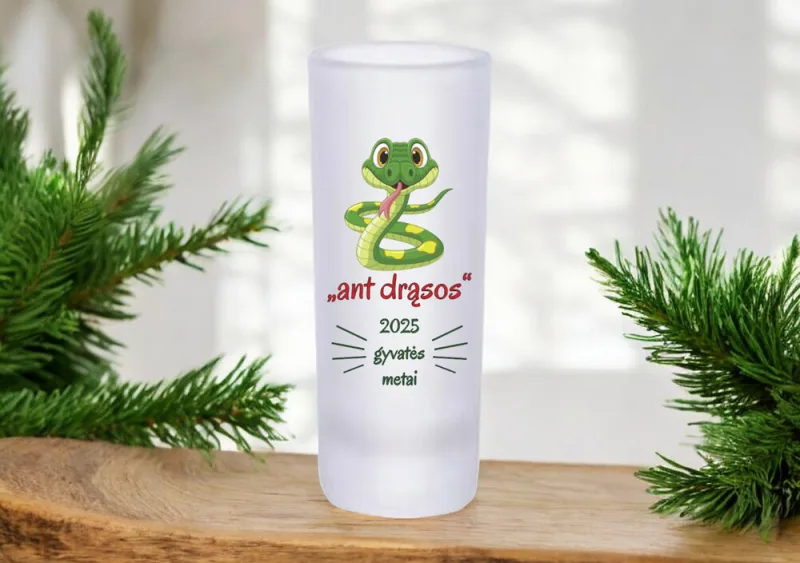 Stikliukas su gyvate „Ant drąsos“