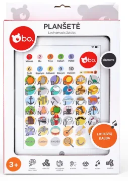 BO. Lavinamoji planšetė vaikams – lietuvių kalba, raidės, skaičiai ir dainelės
