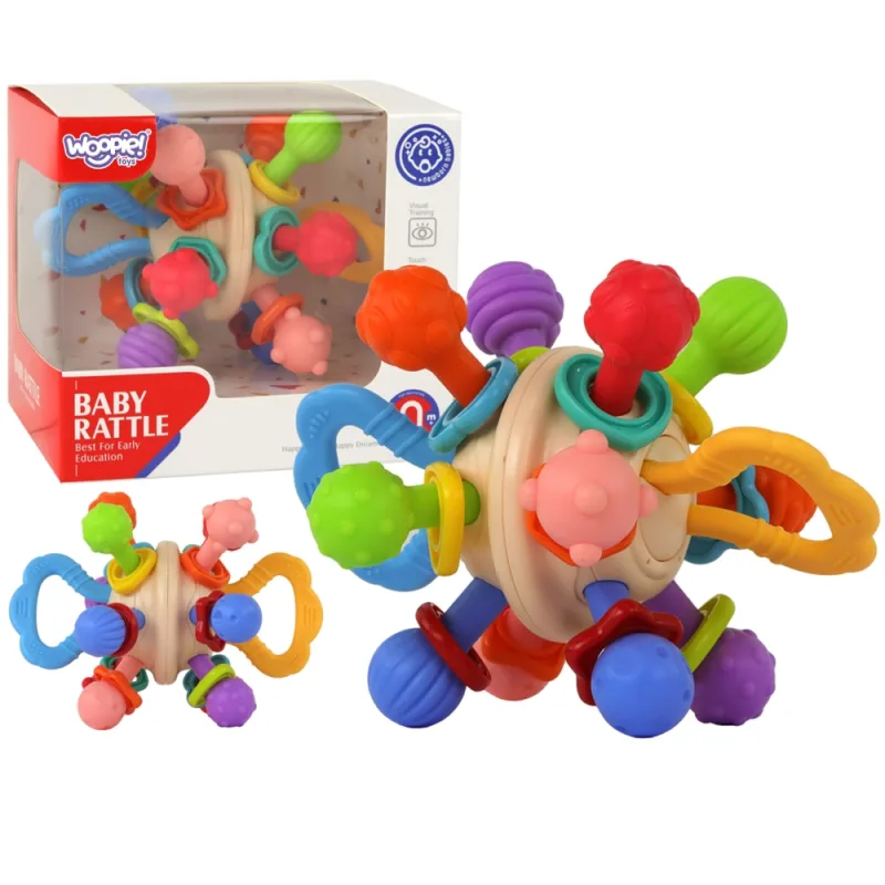 Minkštas barškutis 2in1 WOOPIE BABY sensorinis žaislas kūdikiams 0m+ · 1