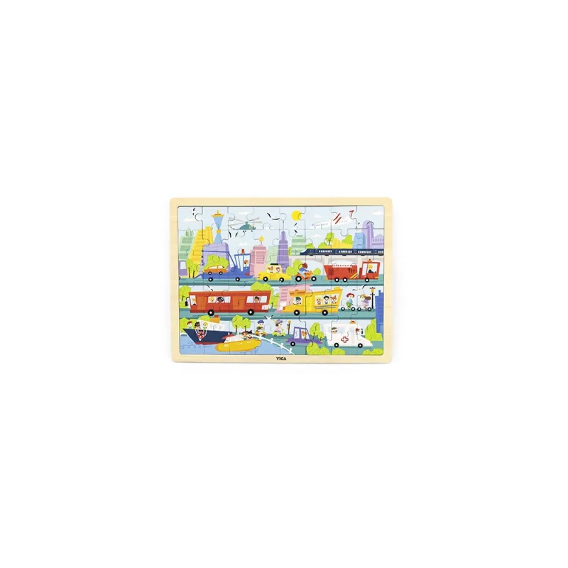 Viga 44582 Dėlionė ant pagrindo 48 elementai - pažįstame transportą mieste · 1