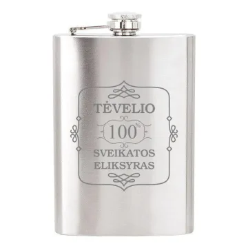 Metalinė gertuvė (fleškutė) „Tėvelio sveikatos eliksyras“