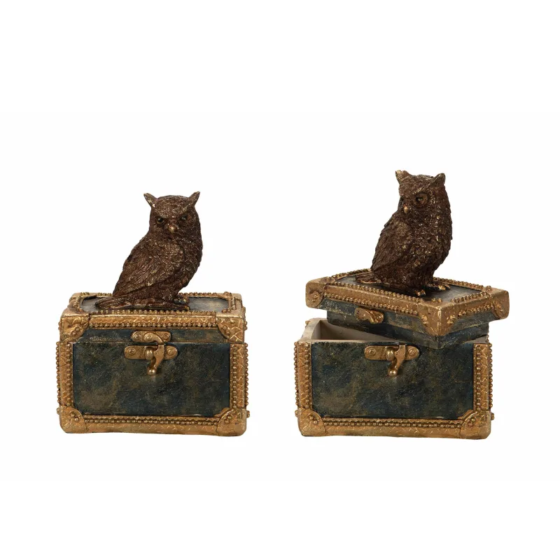 Papuošalų dėžutė su pelėda — 12x7x15cm
