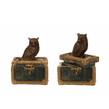Papuošalų dėžutė su pelėda — 12x7x15cm