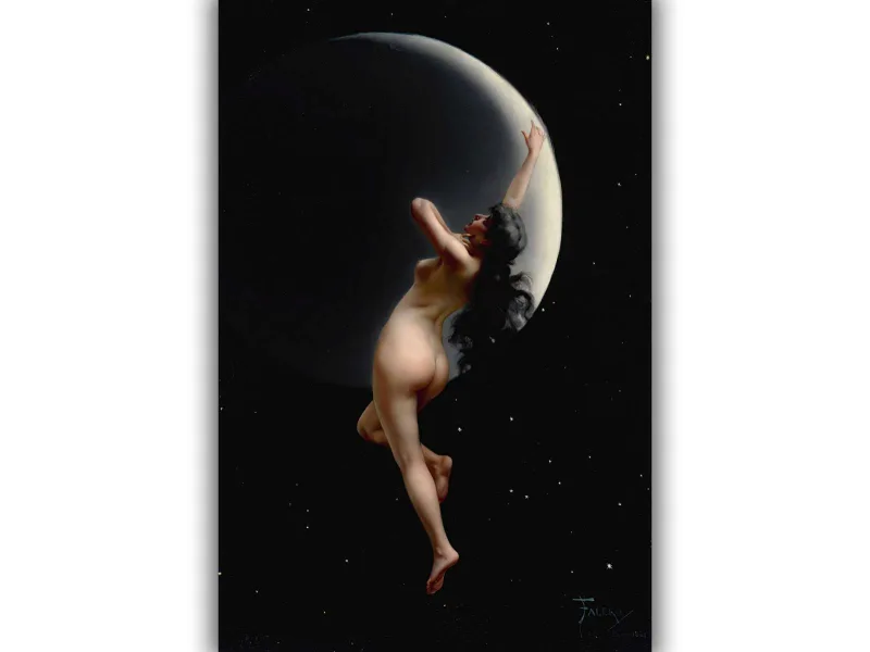 Reprodukcija „Naktis“, Luis Ricardo Falero (1883)