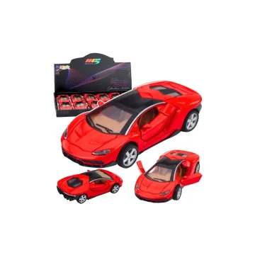 Metalinis sportinis automobilis žibintai garsai raudonas 1:32
