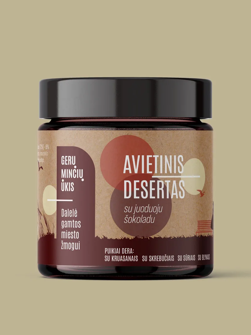 Avietinis desertas su šokoladu, 250g