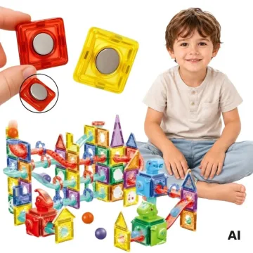 Magnetinis konstruktorius WOOPIE 3D mokomasis rinkinys, kamuoliukų trasa, 170 vnt