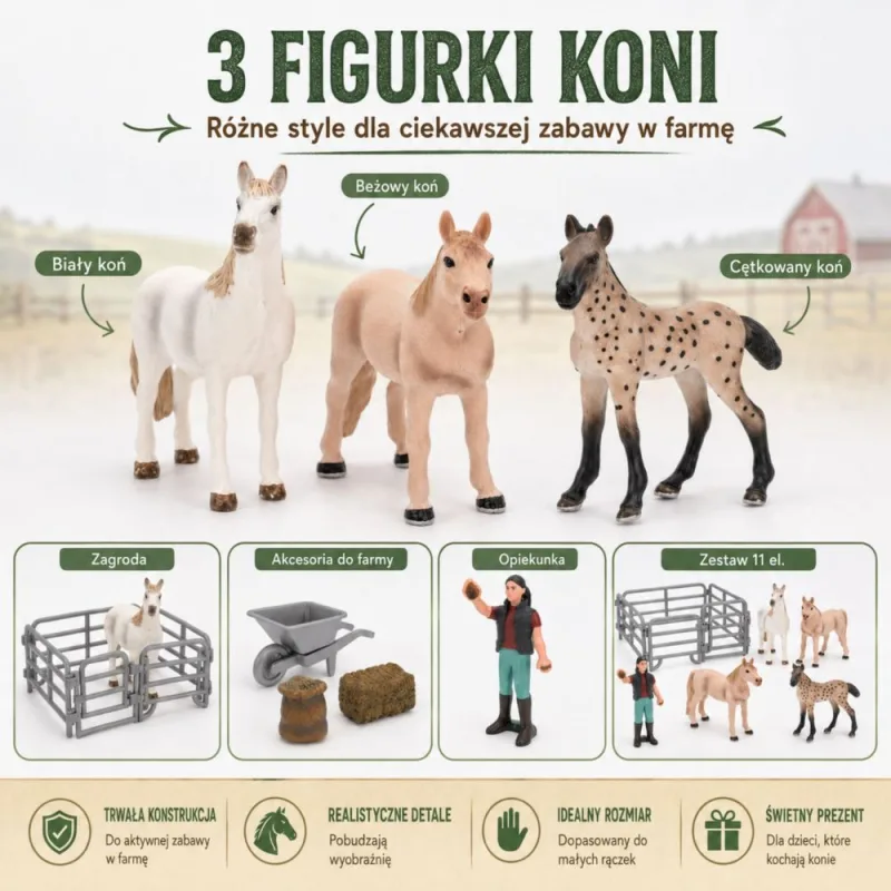 Arklių figūrėlių rinkinys WOOPIE Farm Mažasis ūkininkas 11 vnt · 3