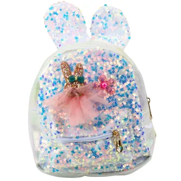 Vaikiška kuprinė Sequins Rabbit Ears White 22cm 4.4L