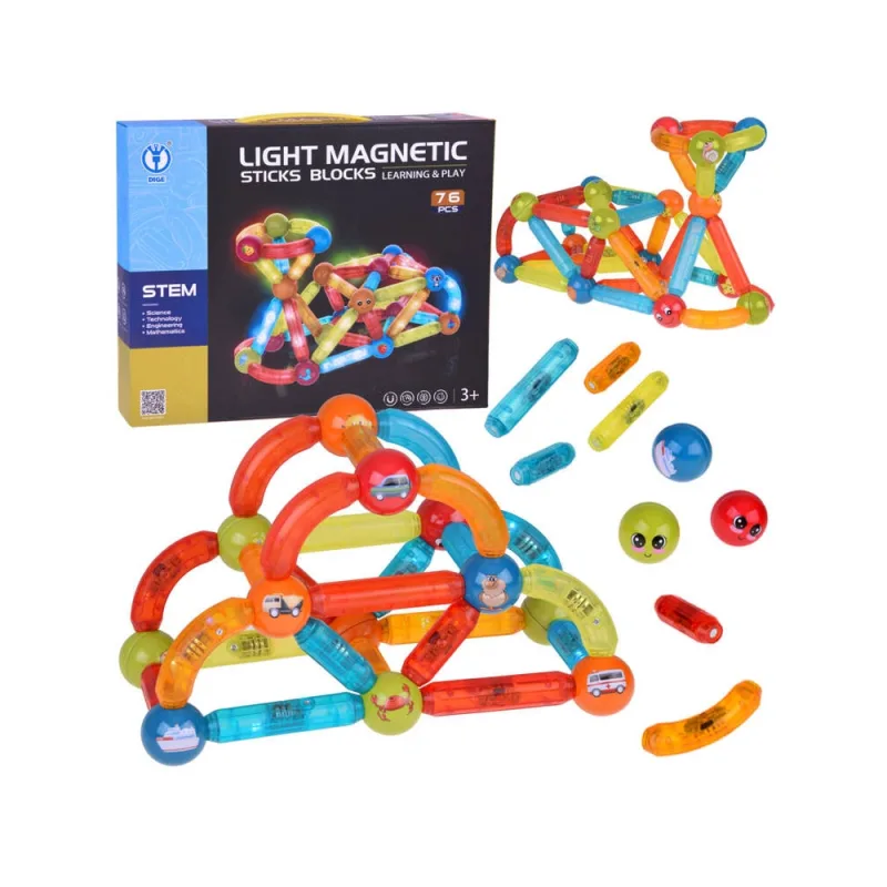 Magnetinis šviečiantis konstruktorius 76 el. ZA5239 · 1