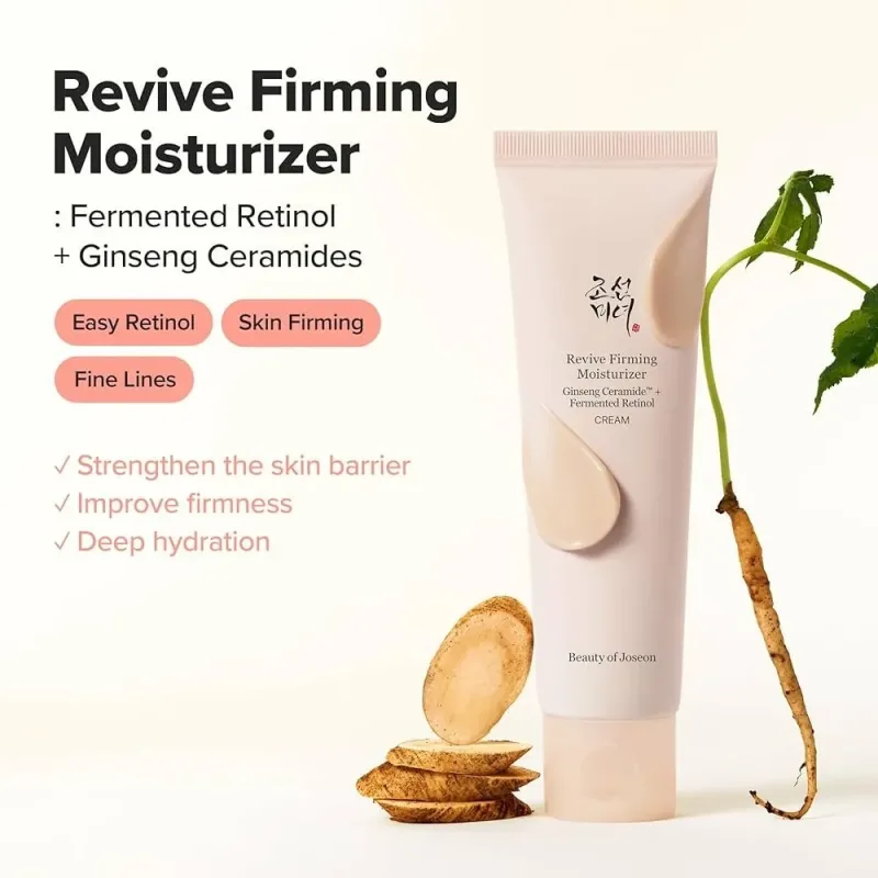 Beauty of Joseon Revive Firming Moisturizer: Ginseng + Retinal, 60 ml. – veido kremas su ženšeniu ir fermentuotu retinaliu · 2