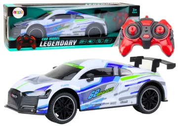 RC sportinis automobilis 1:10, 25 km/h, LED žibintai, baltas