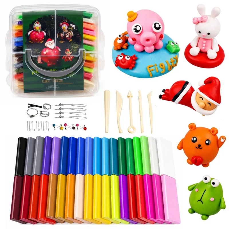 Kūrybinis rinkinys Plastilinas, lipni masė, papuošalų ir juvelyrikos gamybos reikmenys, 24 vnt · 1