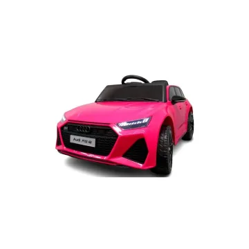 AUDI RS6 GT rožinis akumuliatorinis automobilis su pultu, EVA ratai, eko oda, ličio jonų akumuliatorius