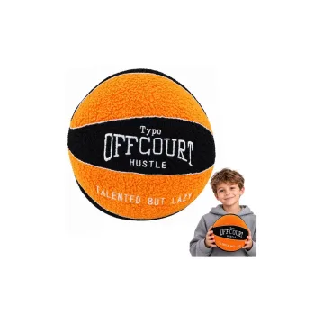 Pliušinis krepšinio kamuolys, minkštas, oranžinis ir juodas, 23 cm